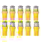 T10 w5w LED med 5st 5050SMD Gul-Orange chip 12v DC 10-pack Gult Yellow Gul