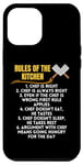 Coque pour iPhone 13 Pro Max Rules Of The Kitchen Funny Master Cook Restaurant Chef Blague
