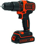 BLACK+DECKER BDCHD18-QW Perceuse à percussion sans fil - 18V - 1,5 Ah - Lithium - 17,5 à 40 Nm - 0-360 et 0-1400 trs/min - 2 vitesses - 1 batterie - Chargeur inclus