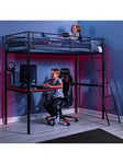 X Rocker Icarus XL High Sleeper Bed with Gaming Desk, Black