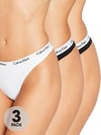 Calvin Klein Thong (3 Pack) - Black/White, Black/White, Size Xl, Women