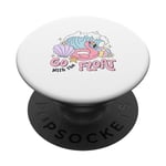 Go With The Float Summer Beach Fun Waves Flamingo PopSockets Swappable PopGrip