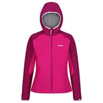 Regatta Women Womens Arec II Water Repellent Wind Resistant Hooded Softshell Jacket Soft Shell - Duches/Beetroot, Size: 10