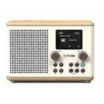 Pure CLASSIC-H4-WHT Classic H4 Cotton DAB+FM Kitchen Radio - White & Oak