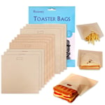 10 Pack Reusable Toaster Bags Non-Stick Toasted Sandwich Bags, XREXS Washable Toastie Bag, Toastie Bags for Toaster Microwave Grill, Toast Bags for Toast Sandwich Panini Snacks, Reuse 100 Times