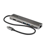 StarTech.com USB C Multiport Adapter - USB-C to 4K 60Hz HDMI 2.0, 100W PD Pass-Through, SD/MicroSD, 2-Port USB Hub, GbE, USB Type-C Mini Dock, 12" Attached Cable, Replaces DKT30CSDHPD (DKT30CHSDPD1)