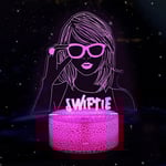 Taylor swift 3D Nattlampor Musik Party Supplies Fan Favorit Dekoration 16 färgskiftande Touch 3D Illusion swifties Bordslampor A