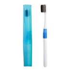VCX Super Dense Bristles Toothbrush Ultrasoft Bamboo Charcoal Fiber Soft Oral Care for Sensitive Gums with Case (Color : Blue 1)