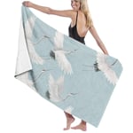 A Street Crane Large Beach Towel, Suitable for Hotel, Swimming Pool, Gym, Beach, Natural, Soft, Quick Drying L130cm x W80cm/51"Lx31" W