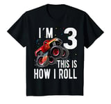 Youth Kids 3 Year Old Shirt 3rd Birthday Boy Monster Truck Car T-Shirt