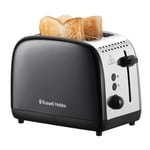 Russell Hobbs Stainless Steel Black 2 Slice Toaster 26550 - 1670W, Brand New