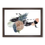 Big Box Art Pineapple Fruit by Ren Yi Framed Wall Art Picture Print Ready to Hang, Walnut A2 (62 x 45 cm)