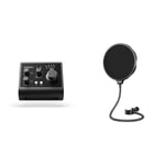 Audient Audio Interface iD4 MKII, Class A Console Microphone Preamp & Aokeo Professional Microphone Pop Filter Mask Shield For Blue Yeti and Any Other Microphone