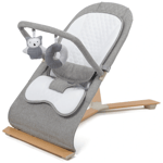 Baby Bouncer Rocker Compact Bouncy Chair Seat Nested Gravity Newborn - 9KG Grey