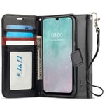 J&D Case Compatible for Galaxy A50 Case, Wallet Stand Slim Fit Heavy Duty Protective Shock Resistant Flip Cover Wallet Case for Samsung Galaxy A50 Wallet, Black