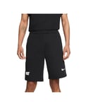 Nike Repeat Mens Fleece Jogging Shorts in Black Cotton - Size Large