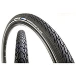 Pair Schwalbe 700 x 28c Marathon PLUS Black Hybrid Bike Commuting Tyres Smartguard