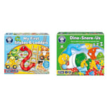 Orchard Toys My First Snakes & Ladders Game for Kids - Large Toddler Games & Dino-Snore-Us Game, A fun Dinosaur Themed Board Game for ages 4+, Encourages Number and Counting Skills