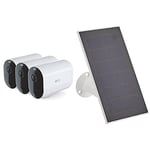 Arlo Pro4 XL Wireless Outdoor Home Security Camera with 3 Solar Panels, 3 cam-kit, CCTV, 12-Month Battery, Colour Night Vision, 2K, No Hub Needed, Free Trial of Arlo Secure Plan