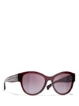 CHANEL Oval Sunglasses CH5434 Dark Red/Pink Gradient