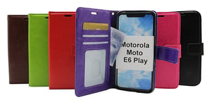 Crazy Horse Wallet Motorola Moto E6 Play (Svart)