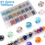 1200 st Facetterade Rondellpärlor, 6 mm Kristallglaspärlor AB Färgpläterade Bicon Facetterade Glaspärlor för Armband Halsband Set DIY Hantverk