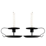 AnCoSoo Retro Iron Candlestick Holders, Black Candle Holder Fit Standard Taper and Candlesticks, Single-head Candlelight Stand for Valentine's Day, Christmas Wedding Party (Black)