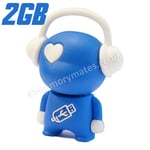 2GB Blue Walker Music Man/Boy USB Flash Drive - Memory Stick Novelty Gift