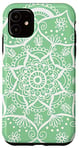 Coque pour iPhone 11 Vert sauge Mandala Fleur Sereine Indie Bohème Zen