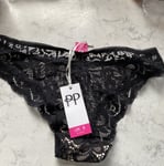 Pretty Polly Black Pants Kickers New Size 8 New Tags Lace