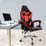 Nidouillet Chaise gaming Chaise Gamer Fauteuil de Bureau Inclinable 135˚ Hauteur Réglable, Noir et Rouge AB215