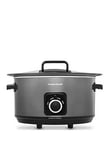 Morphy Richards 6.5L Sear & Stew Slow Cooker - Hinged Hid - Black - Aluminum