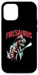 Coque pour iPhone 14 Pro Firesaurus T-Rex – Jeu de mots drôle de dinosaure T-Rex pompier