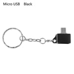 Otg Adapter Micro Usb Male To 2.0 A Female Key Chain Black