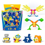 SUPERTHINGS - Neon Power Series - Pack of 6, Includes 4 SuperThings (1 Silver Captain) and 2 Exoskeletons, Pack 1 of 6