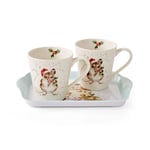 Wrendale Design Holly Jolly Christmas Mugg & Brickset