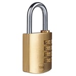 YALE Y110B/40/122/4-4 Pack of Brass Padlocks (40mm) - High Quality Indoor Locks for Locker, Backpack, Tool Box - Keyed Alike - Standard Security - Multipack