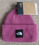 Womens THE NORTH FACE Deep Pink Cuff BEANIE Toque Hat UNISEX Violet TNF199