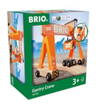 BRIO World Harbour Gantry Crane Toy for Kids Age 3 Years Up - Wooden Railway Train Set Add On Accessories