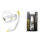 Cressi Kids' Marea Vip Jr Snorkel Set Clear/Yellow with Anti Fog Gel for Diving Masks/Swim Goggles