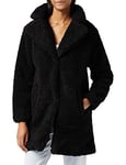 Urban Classics Women's Ladies Oversized Sherpa Coat, Black (Black 00007), Small