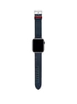 Ted Baker Blue Logo-Engraved Leather Strap for Apple watch (42/44mm), Navy, Men