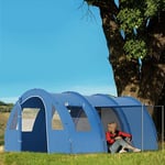 5-6 Person Family Tent Camping 2 Rooms 2 Doors Shelter Floor Carry Bag Blue