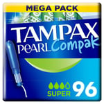 Tampax Pearl Compak Applicator Super Leak Protect - Pack of 4 x 24 Tampons