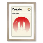 Big Box Art Book Cover Dracula Bram Stoker Framed Wall Art Picture Print Ready to Hang, Oak A2 (62 x 45 cm)