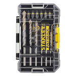STANLEY FATMAX Masonry and Impact Screwdriver Drilling Bit Set Includes a Small ToughCase and Shaker Box Compatible with Pro-Stack and TSTAK (19 Pieces) STA88552-XJ
