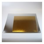 Tårtbrickor 30 cm guld och silver kvadratisk 10-Pack