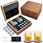 Jeasona Whiskey Gift Sets for Men Gifts for Men Gifts for Dad Whisky Glasses with Whisky Stones for Single Malt Whisky Christmas Fathers’ Day Gifts Valentines Gifts for Him (Large)