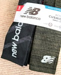 5 PAIRS : 6-12.5  42-47 NEW BALANCE Khaki Black Grey CUSHION CREW SOCKS Shelf30