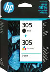 HP 305 2-Pack Black/Tri-color bläckpatroner